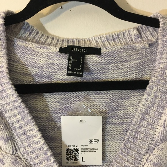 NWT lavender purple cable knit cropped cardigan - Picture 5 of 6